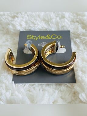 Style & Co Inlay Hoop Earrings